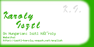 karoly isztl business card